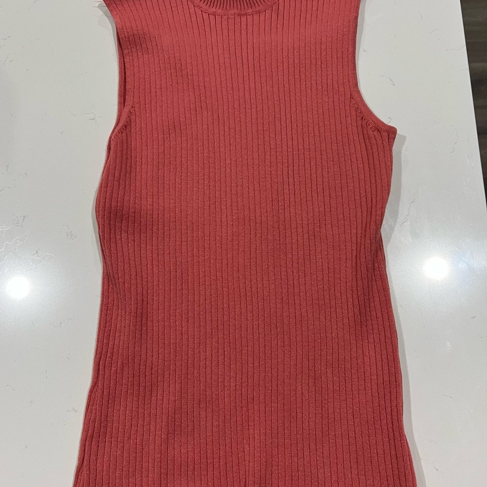 MADISON GREY Pullover Womens Size M Pink Mock Neck Sleeveless Knit Top Pullover - Picture 3 of 3